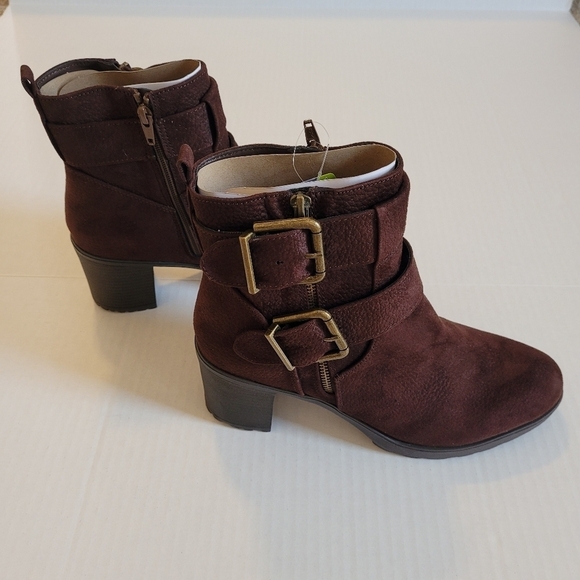 Sonoma Brown Rottweiler High Heel Moto Ankle Boots Sz 10 - Picture 3 of 9